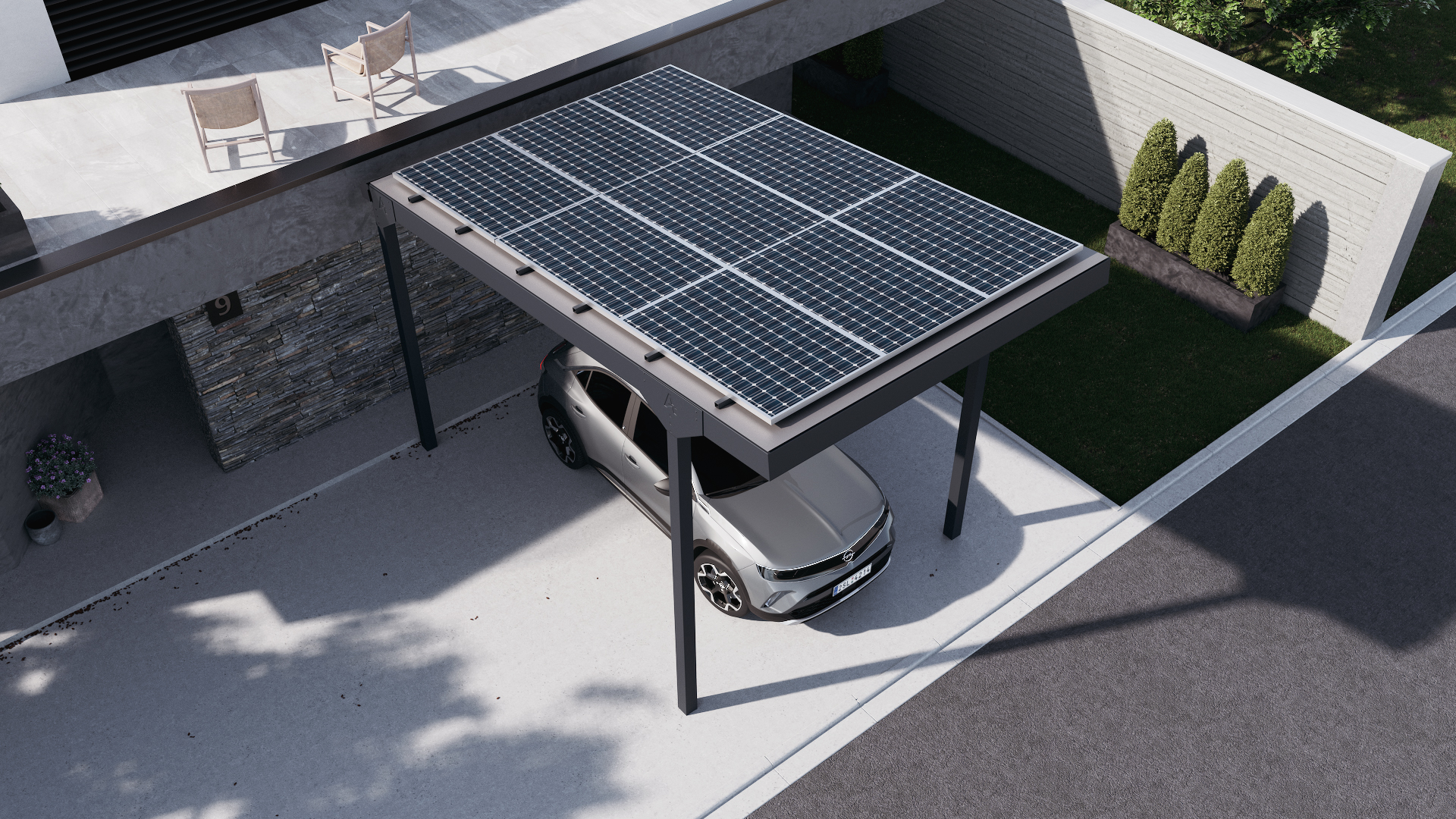 Solar-Pergolen montiert von M&S Metall- und Solarbau GmbH aus Darmsheim bei Sindelfingen
